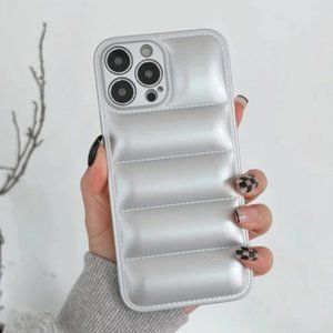 Metallic Silver Puffer iPhone XR Case New